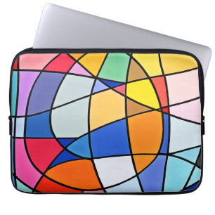 Farbiges geometrisches Muster Laptopschutzhülle