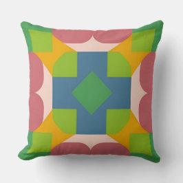 Farbiges geometrisches Muster mit dynamischen Form Kissen