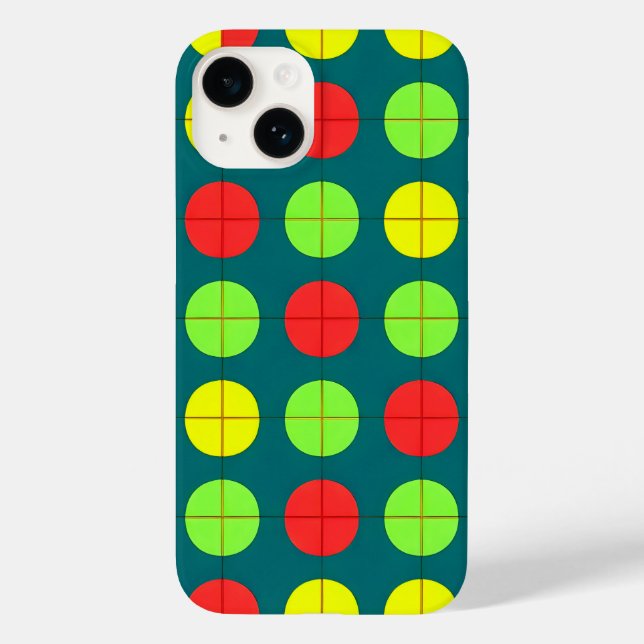 Farbiges geometrisches Muster mit grün, rot Case-Mate iPhone Hülle (Rückseite)
