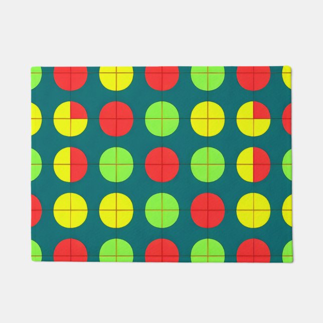 Farbiges geometrisches Muster mit grün, rot Fußmatte (Vorderseite)
