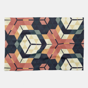 Farbiges geometrisches Muster mit Hexagon Square Geschirrtuch