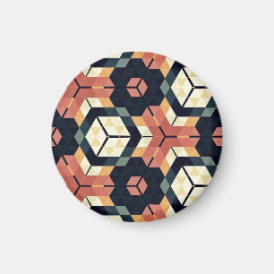 Farbiges geometrisches Muster mit Hexagon Square Magnet