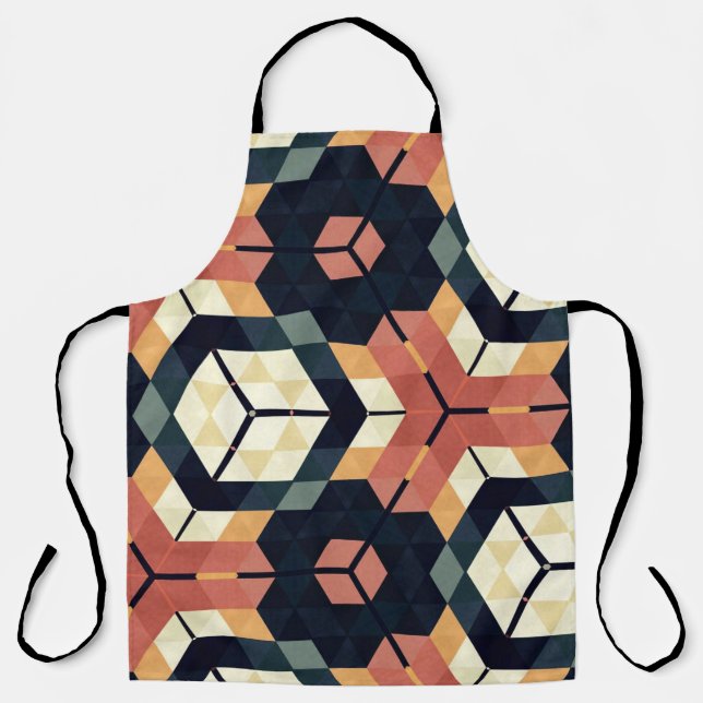 Farbiges geometrisches Muster mit Hexagon Square Schürze (Vorderseite)