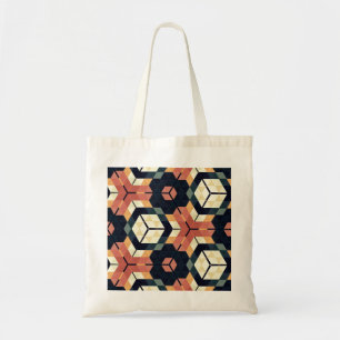 Farbiges geometrisches Muster mit Hexagon Square Tragetasche