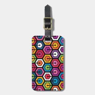 Farbiges geometrisches Muster mit Hexagonen Gepäckanhänger
