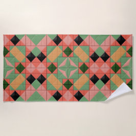 Farbiges geometrisches Muster mit symmetrischem Qu Strandtuch