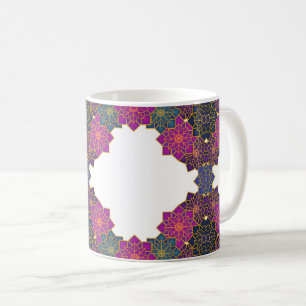 Farbiges geometrisches Muster Rosa, Grün Kaffeetasse