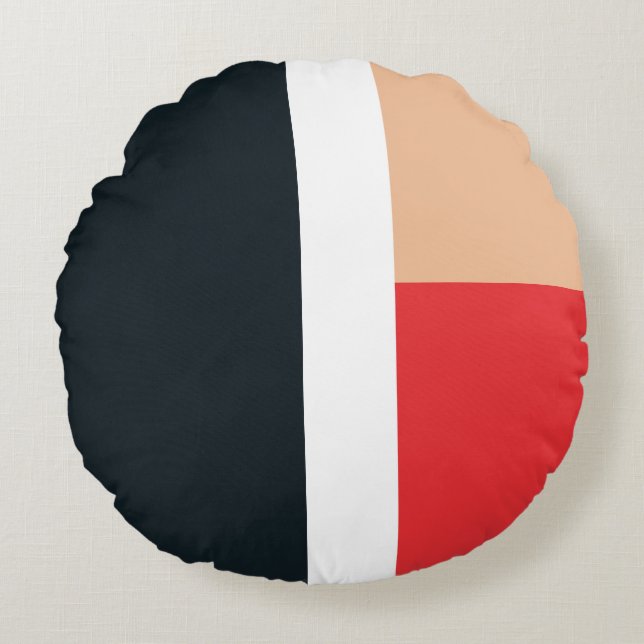 Farbiges geometrisches Muster Rundes Kissen (Vorderseite)