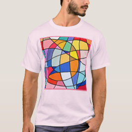 Farbiges geometrisches Muster T-Shirt