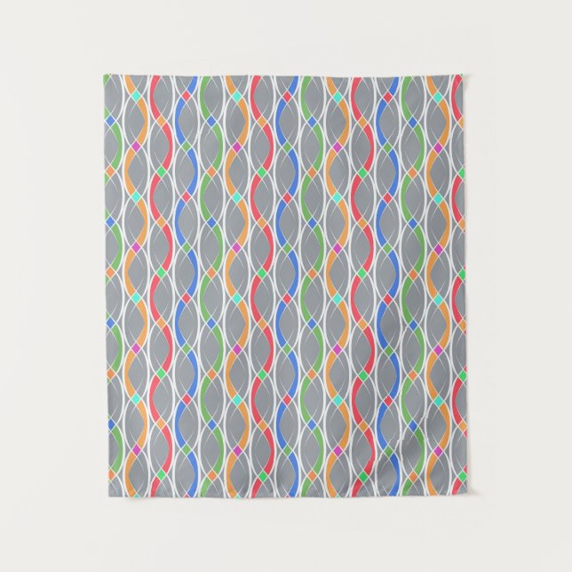 Farbiges geometrisches Muster. Wandteppich (Vorderseite)