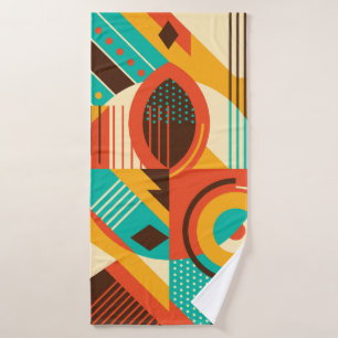 Farbiges geometrisches Retro: Vintage Abstraktion. Badehandtuch
