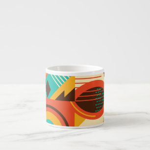 Farbiges geometrisches Retro: Vintage Abstraktion. Espressotasse