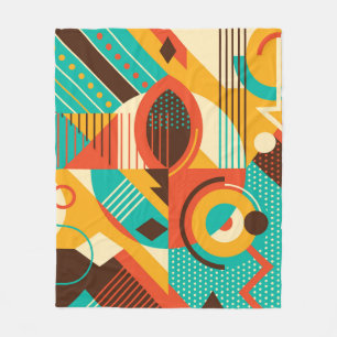 Farbiges geometrisches Retro: Vintage Abstraktion. Fleecedecke