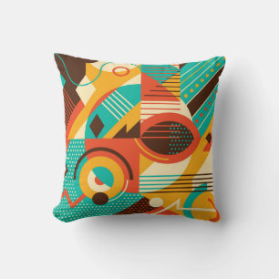 Farbiges geometrisches Retro: Vintage Abstraktion. Kissen