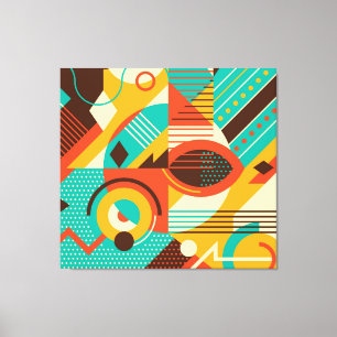 Farbiges geometrisches Retro: Vintage Abstraktion. Leinwanddruck