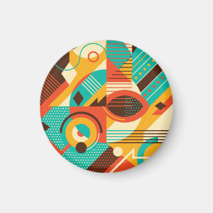 Farbiges geometrisches Retro: Vintage Abstraktion. Magnet