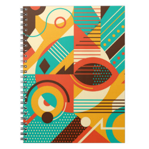 Farbiges geometrisches Retro: Vintage Abstraktion. Notizblock