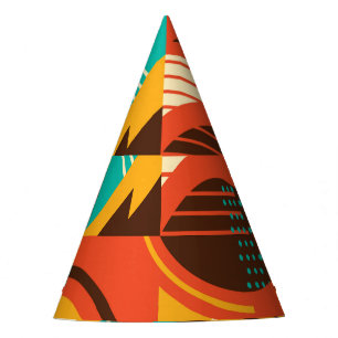 Farbiges geometrisches Retro: Vintage Abstraktion. Partyhütchen