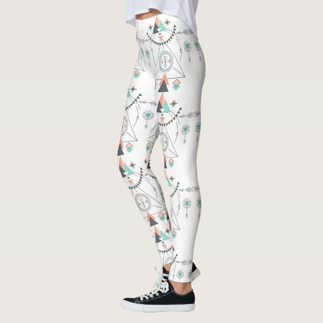 Farbiges geometrisches Totem Leggings (Links)