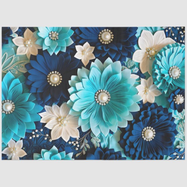 Farbiges Gewebe aus Blumengewebe, Tissue Seidenpapier (Vorderseite)