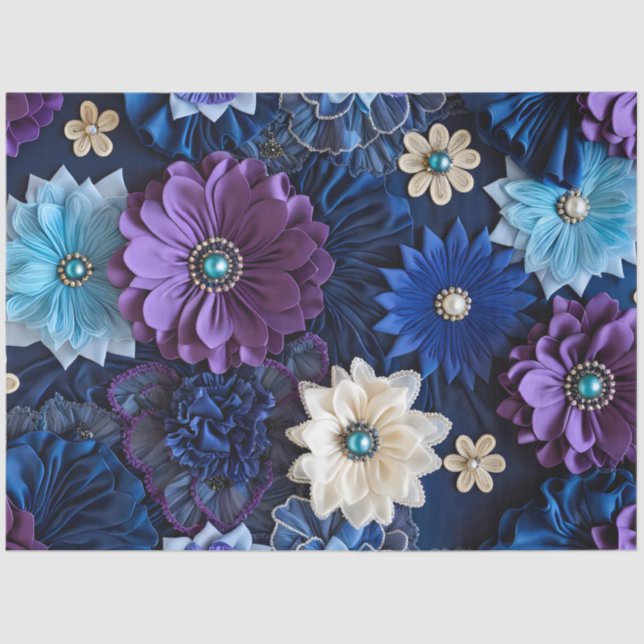 Farbiges Gewebe aus Blumengewebe, Tissue Seidenpapier (Vorderseite)