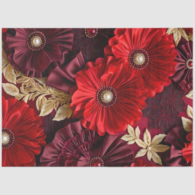 Farbiges Gewebe aus Blumengewebe, Tissue Seidenpapier (Vorderseite)