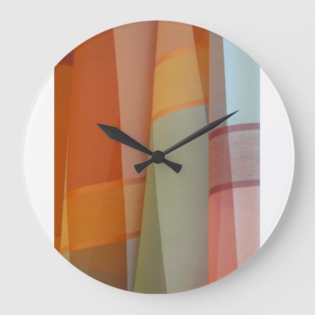 Farbiges Gewebe Große Wanduhr (Vorderseite)