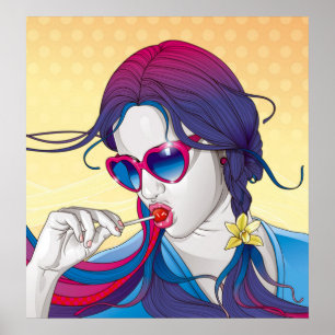 Farbiges Girl Poster