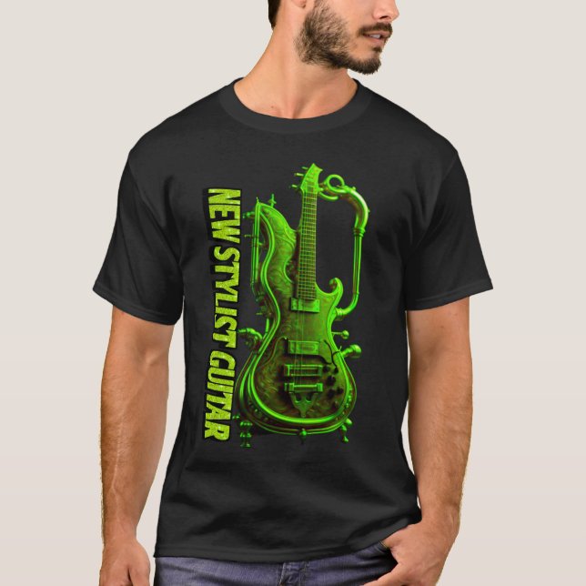 Farbiges Gitarrendesign Entdecken T-Shirt (Vorderseite)
