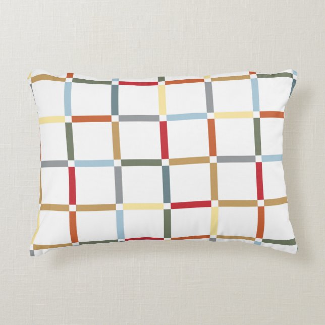 Farbiges Gitter mit negativem Platzmid, Mod inspir Dekokissen (Vorderseite)