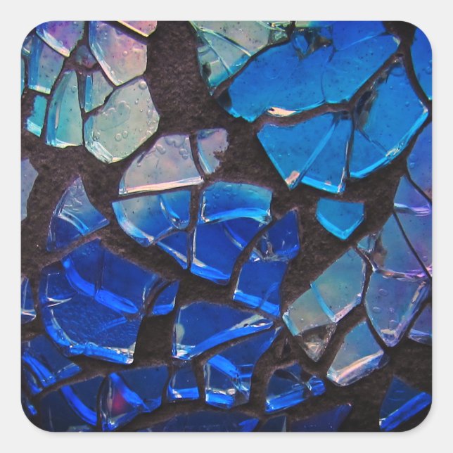 Farbiges Glasmosaik | Quadratischer Aufkleber (Vorderseite)