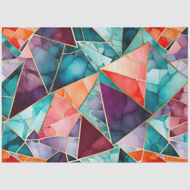 Farbiges Glasmosaikkunstpapier Seidenpapier (Vorderseite)