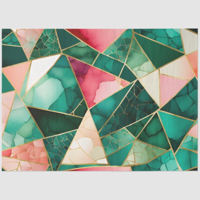 Farbiges Glasmosaikkunstpapier Seidenpapier (Vorderseite)