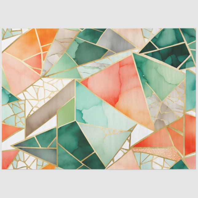 Farbiges Glasmosaikkunstpapier Seidenpapier (Vorderseite)