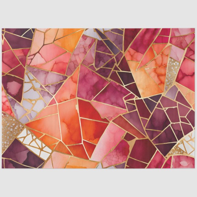 Farbiges Glasmosaikkunstpapier Seidenpapier (Vorderseite)