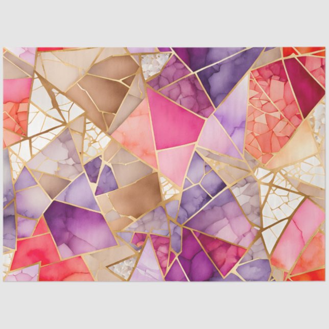 Farbiges Glasmosaikkunstpapier Seidenpapier (Vorderseite)