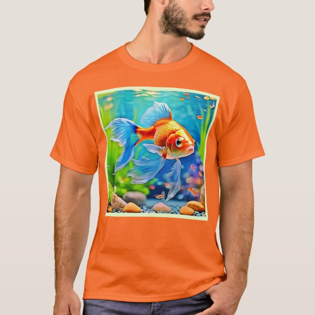 Farbiges Goldfish-Design T-Shirt (Vorderseite)