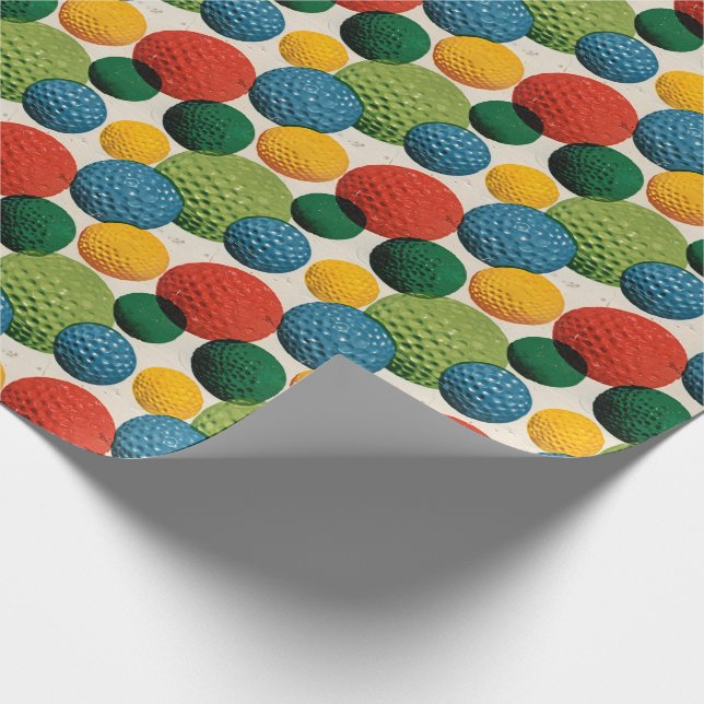 Farbiges Golfball-Muster Geschenkpapier (Ecke)