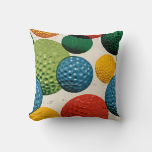Farbiges Golfball-Muster Kissen
