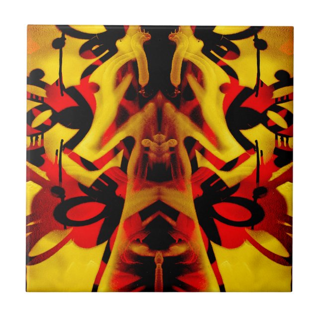 Farbiges Graffiti-Muster Fliese (Vorderseite)