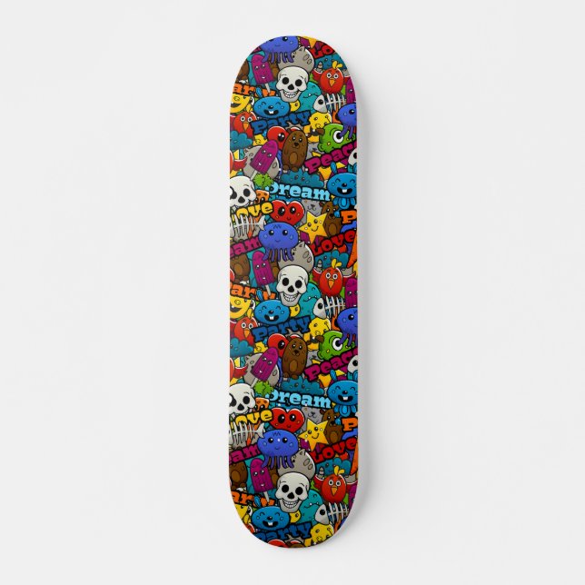 Farbiges Graffiti-Zeichen-Muster Skateboard (Vorne)