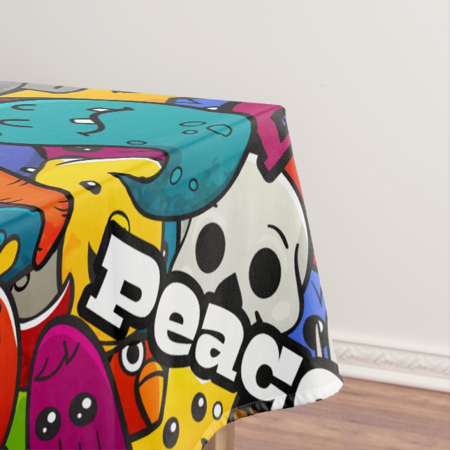 Farbiges Graffiti-Zeichen-Muster Tischdecke (Beispiel)