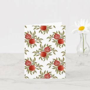 Farbiges Granatapfelmuster-Notizbuch   Botanisch  Karte