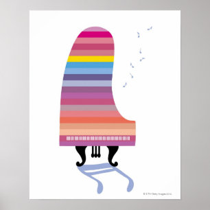 Farbiges Grand Piano Poster