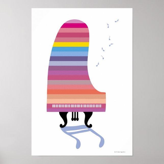 Farbiges Grand Piano Poster (Vorne)