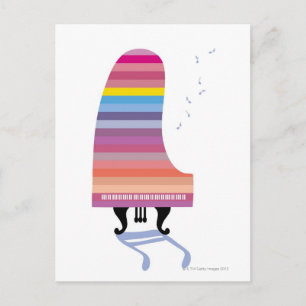 Farbiges Grand Piano Postkarte