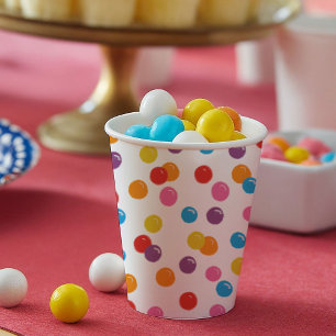 Farbiges Gumball Candy Kindergeburtstag Party Pappbecher
