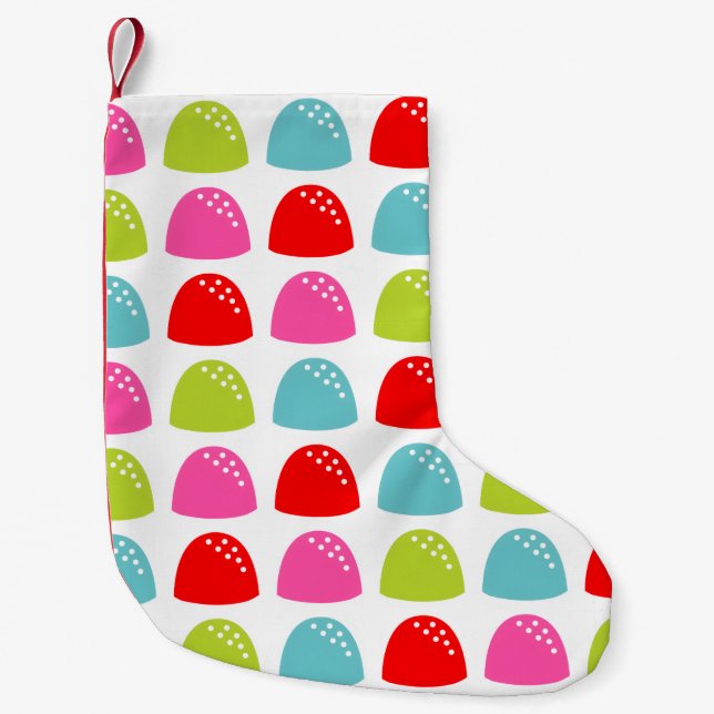 Farbiges Gumdrop-Muster - Retro-Bonbondesign Kleiner Weihnachtsstrumpf (Vorderseite)
