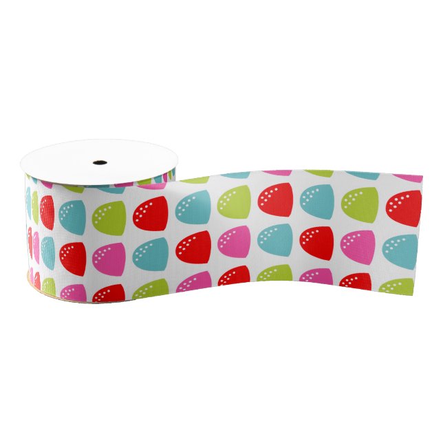 Farbiges Gumdrop-Muster - Retro-Bonbondesign Ripsband (Spule)