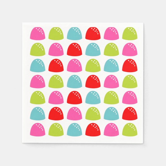 Farbiges Gumdrop-Muster - Retro-Bonbondesign Serviette (Vorderseite)